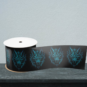 Ruban En Satin Wolf esprit fenrir loups noir bleu envelopper cade