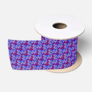 Ruban En Satin Word Art USA Texte, Bleu-SATIN RIBBON SPOOL