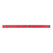 Ruban En Satin Wren Bird Chantant Vivid Rouge (Devant)
