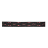 Ruban En Satin XOXO valentine's day Chic black red glitter (Devant)
