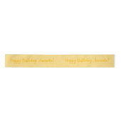 Ruban En Satin Yellow Personalized Name Happy Birthday (Devant)