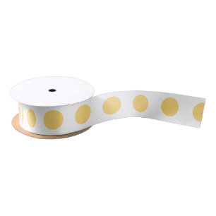 Ruban En Satin Yellow polkadots