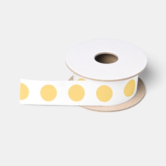 Ruban En Satin Yellow polkadots (Bobine)