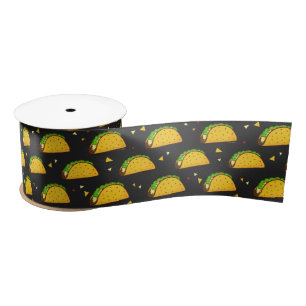 Ruban En Satin Yummy Taco Motif