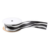Ruban En Satin Zebra Print, Zebra Stripes, Noir Et Blanc (Bobine)