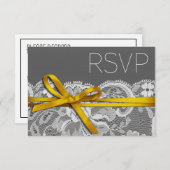 Ruban et dentelle RSVP gris jaune (Devant / Derrière)