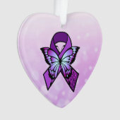 Ruban et papillon Fibromyalgie personnalisés (devant)