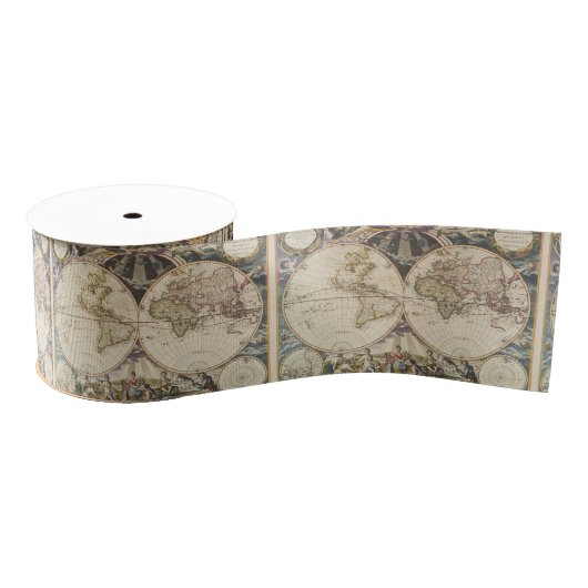 Ruban Gros-grain 1702 une nouvelle carte du monde (Bobine)