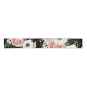 Ruban Gros-grain 3" Grosgrain ruban Rose de jardin géométrique Noir (Devant)