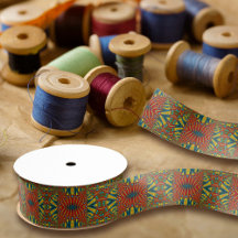 Abstrait hippie rouge jaune bleu ethnique Trippy