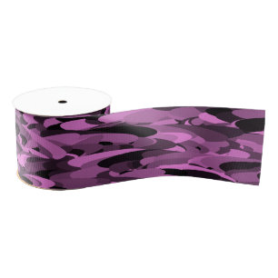 Ruban Gros-grain Abstrait Motif violet noir