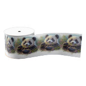 Ruban Gros-grain Adorable Ours De Panda Mangeant Bambou (Bobine)