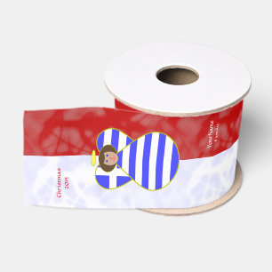 Ruban Gros-grain Ange aux cheveux bruns grecs Texte personnalisé ro