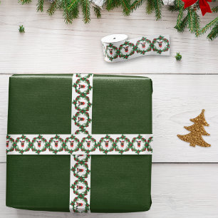 Ruban Gros-grain Aquarelle bergère allemande Noël de Noël