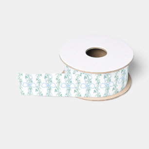 Ruban Gros-grain Aquarelle Blue Bow Garland Noël