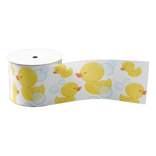 Ruban Gros-grain Aquarelle caoutchouc Ducky