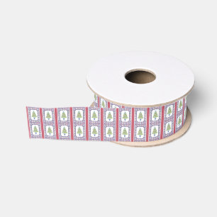 Ruban Gros-grain Aquarelle Mahjong Christmas Tree