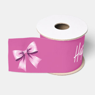 Ruban Gros-grain Aquarelle Vaches roses Coquette Sweet 16 Anniversa