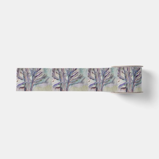 Ruban Gros-grain Arbres Abstraits (Devant)