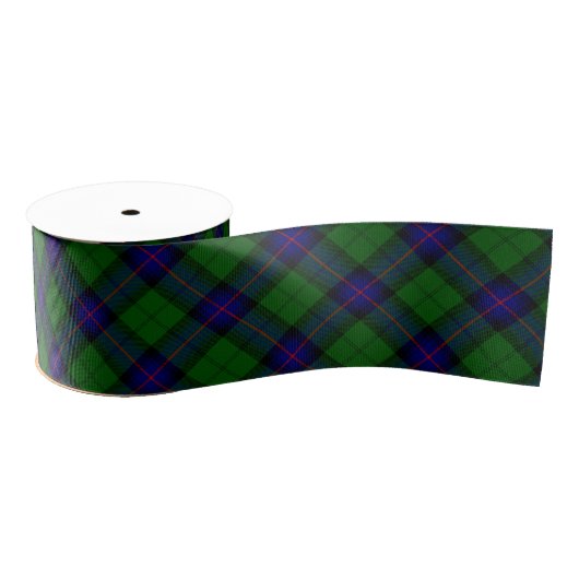 Ruban Gros-grain Armstrong tartan bleu et vert plaid (Bobine)