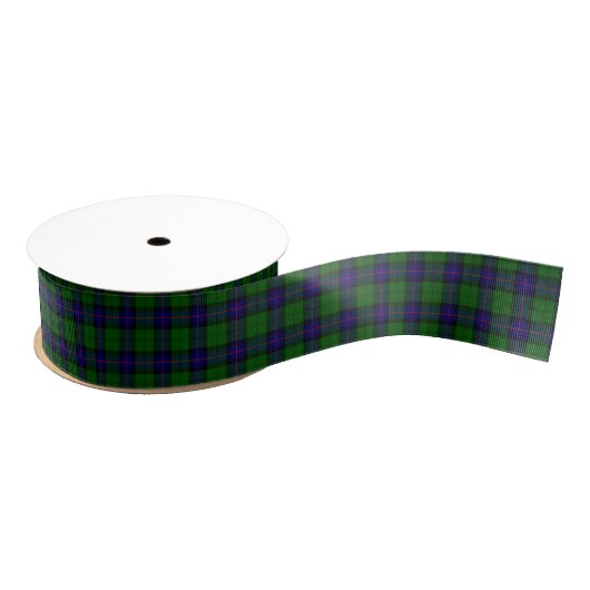 Ruban Gros-grain Armstrong tartan bleu et vert plaid (Bobine)