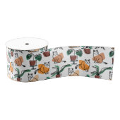 Ruban Gros-grain Art de trait dessin chats et fleurs (Bobine)