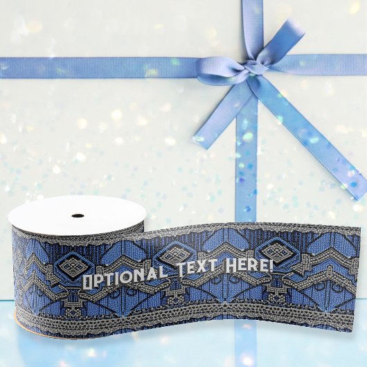 Ruban Gros-grain Art Déco - Robe à papier perlé - Bleu & Argent
