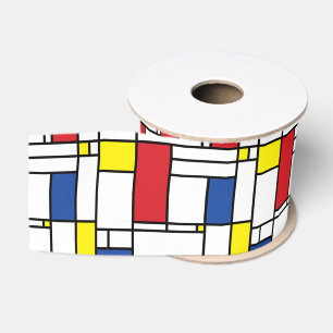Ruban Gros-grain Art moderne minimaliste géométrique De Stijl Mondr