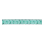 Ruban Gros-grain Art Nouveau Tulip Damask, Turquoise (Devant)