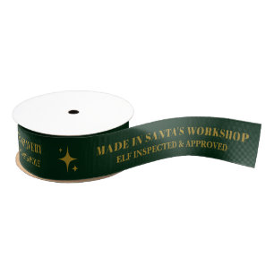 Ruban Gros-grain Atelier Green Gold Santas Enveloppement cadeau de