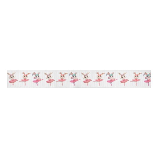 Ruban Gros-grain Ballerina Bunnies In Pink Tutus (Devant)