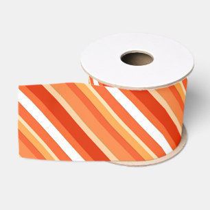 Ruban Gros-grain Bandes de bonbons en couches - orange et blanc
