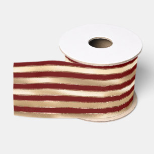 Ruban Gros-grain Bandes moyennes rouges d'or