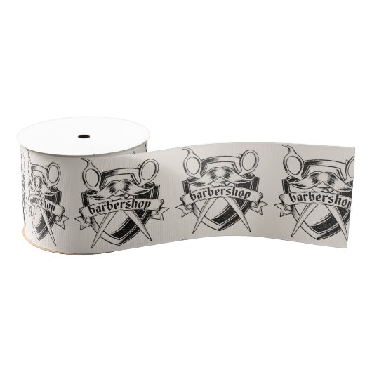 Ruban Gros-grain Barbershop look cuir (Bobine)