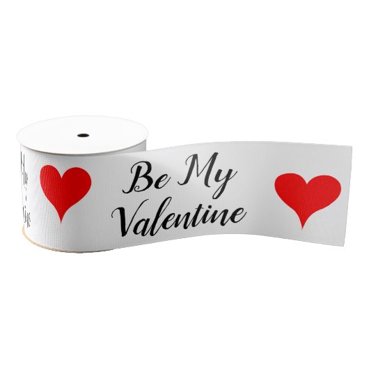 Ruban Gros-grain Be My Valentine Red Hearts 3 INCH (Bobine)