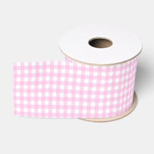 Ruban Gros-grain Bébé rose blanc En vichy chèque Motif