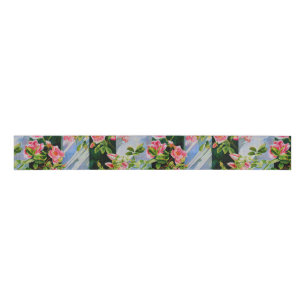 Ruban Gros-grain Belle rose rose rouge roses blanc aquarelle floral