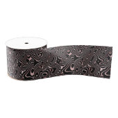 Ruban Gros-grain Black Rose Gold liquid swirl Abstract Design (Bobine)