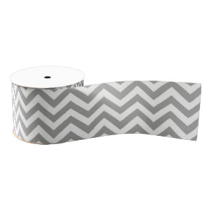Ruban Gros-grain Blanc gris Chevron