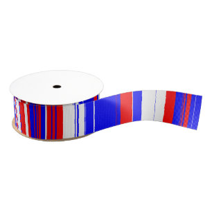 Ruban Gros-grain Blancs rouges et bleus