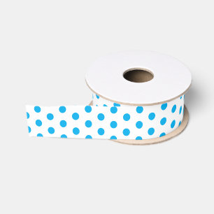 Ruban Gros-grain Bleu clair Pois Preppy Multi use