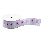 Ruban Gros-grain blue and purple striped daisy pattern (Bobine)