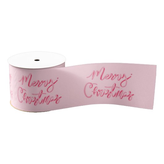 Ruban Gros-grain Blush Joyeux Noël Script (Bobine)