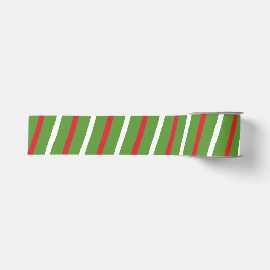 Ruban Gros-grain Bonbon rayé vert rouge blanc (Devant)
