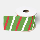 Ruban Gros-grain Bonbon rayé vert rouge blanc (Bobine)