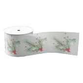 Ruban Gros-grain Bouges de rose verte Holly (Bobine)