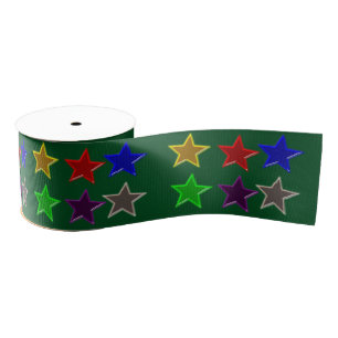 Ruban Gros-grain Boutons d'étoiles colorés