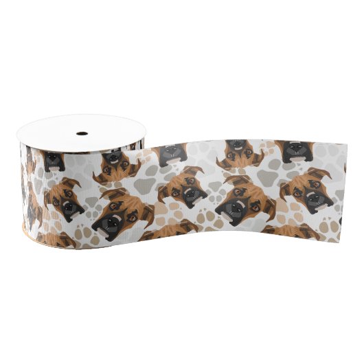 Ruban Gros-grain Boxeur de pattes de chien de motif (Bobine)