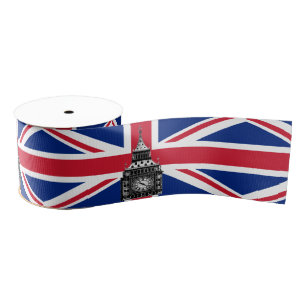 Ruban Gros-grain British Flag & Royaume-Uni, Big Ben /holiday UK