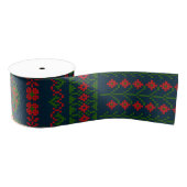 Ruban Gros-grain Broderie palestinienne Tatreez rouge vert 5 Motif (Bobine)